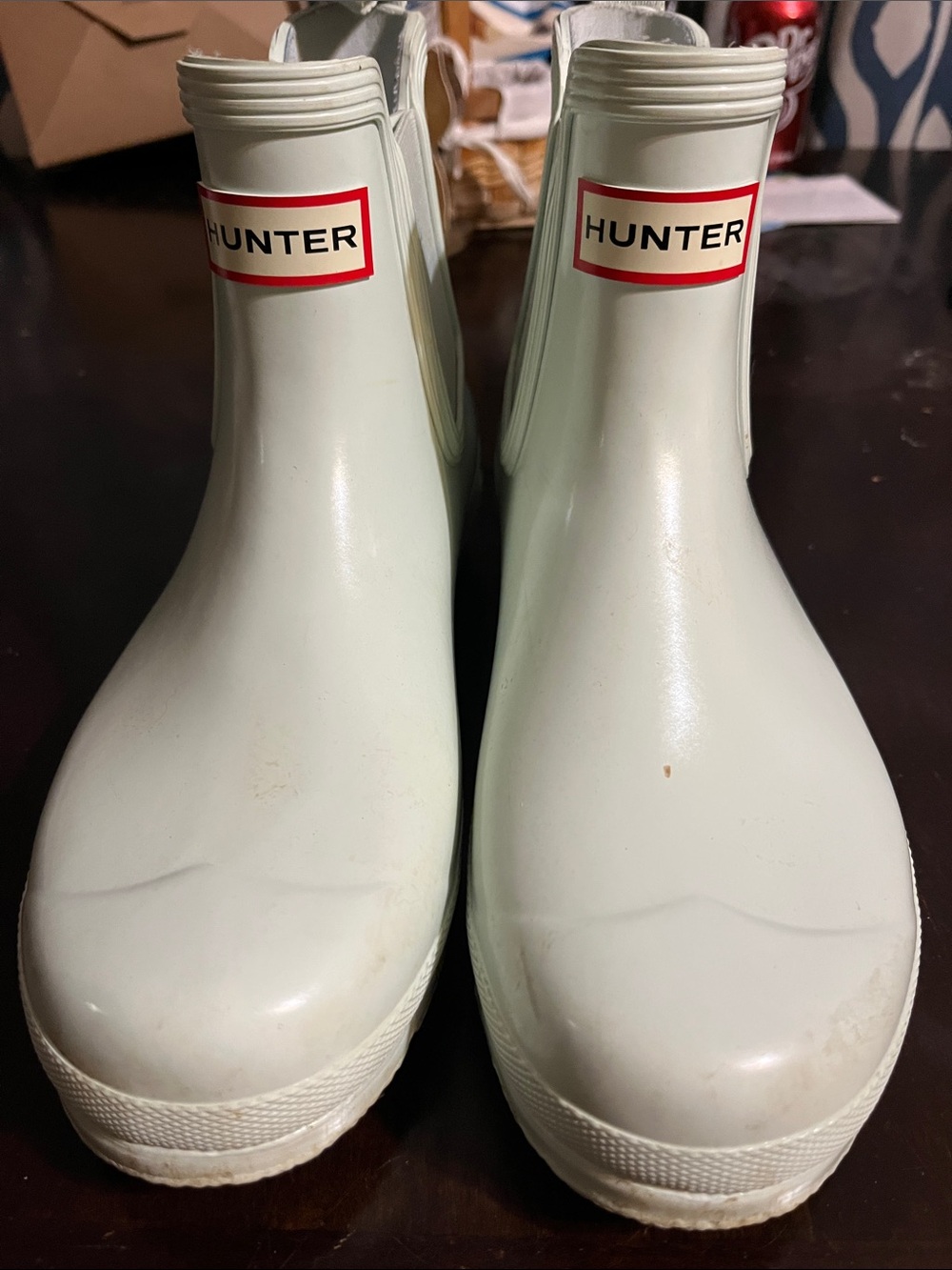 Hunter Glossy Pale Mint Short Rain Boots
